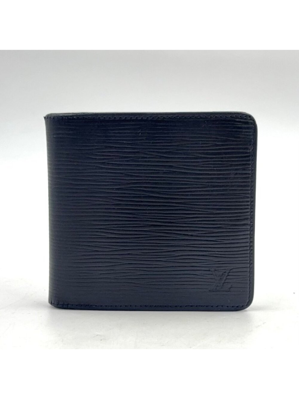 Louis Vuitton Portefeuille Marco NM Epi Noir Leather Black Bifold Wallet Silver
